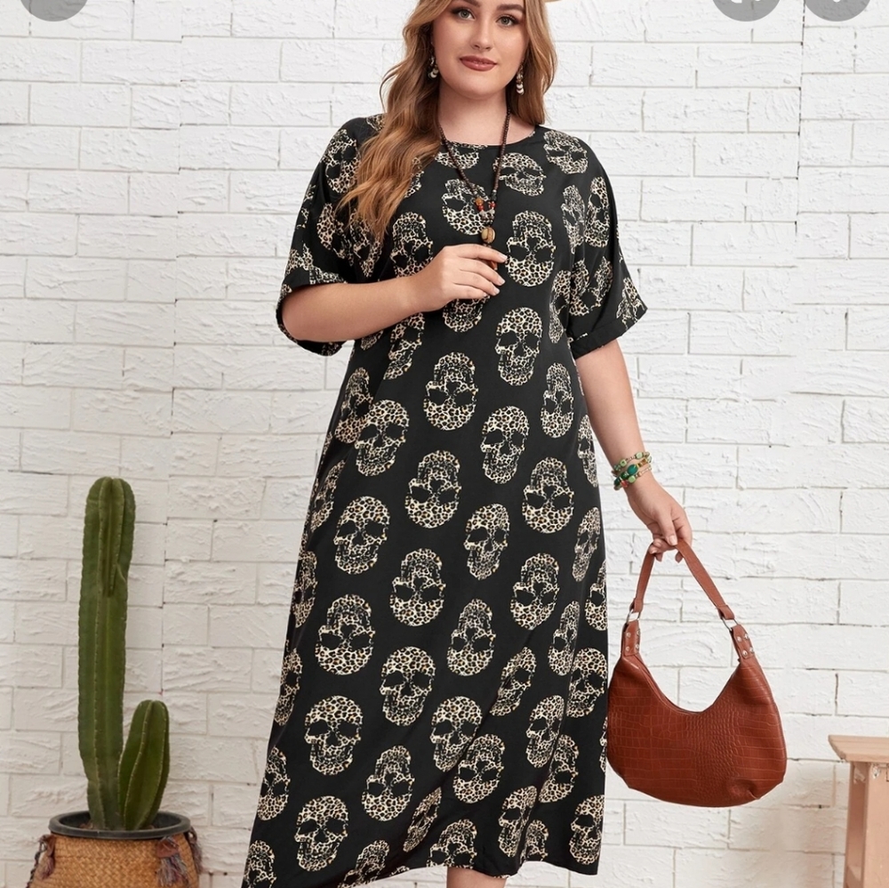 Emery Rose Leopard Skull Dress